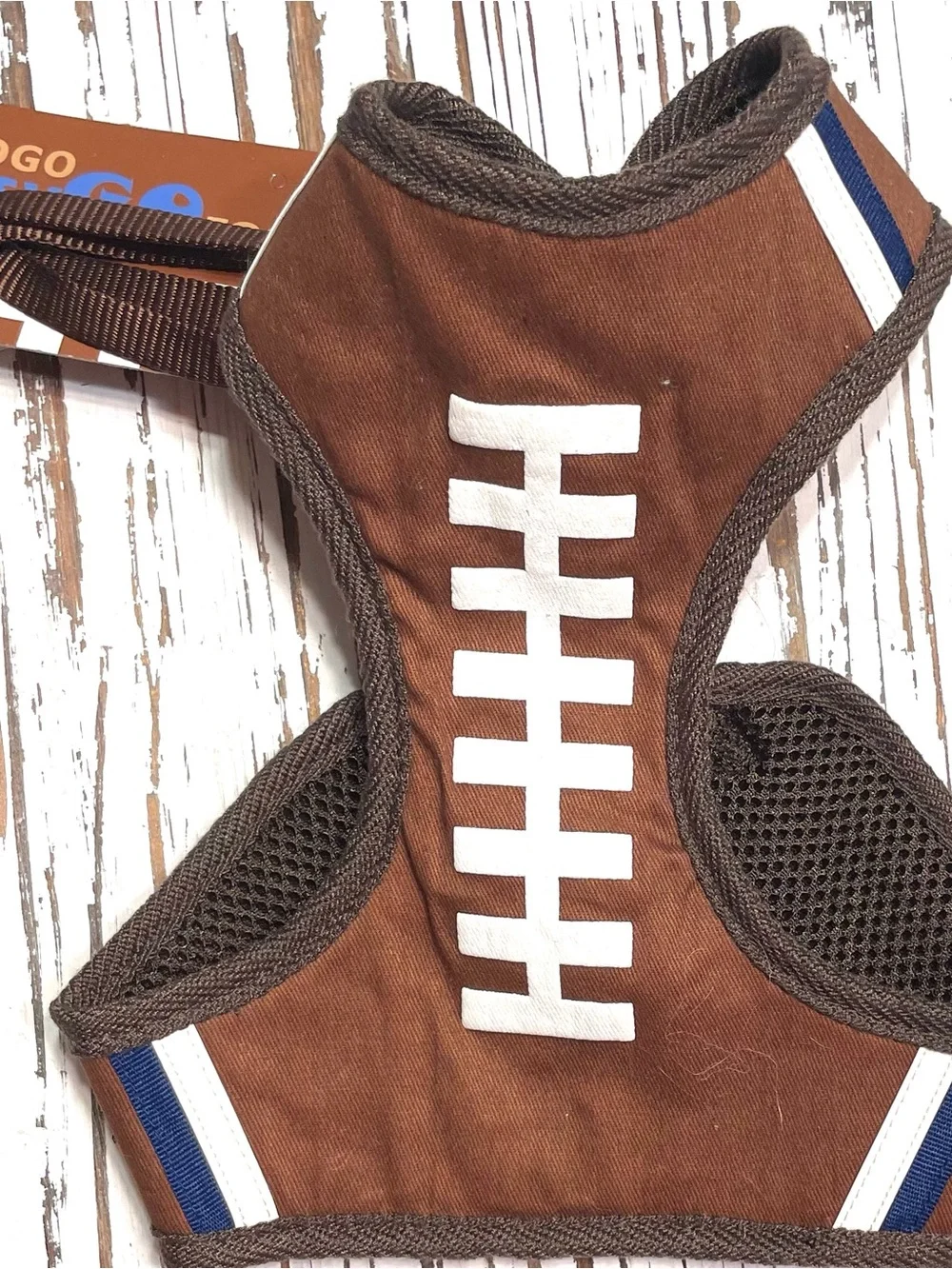 Brown Football Easy Go Dog Harness with Matching Leash Large